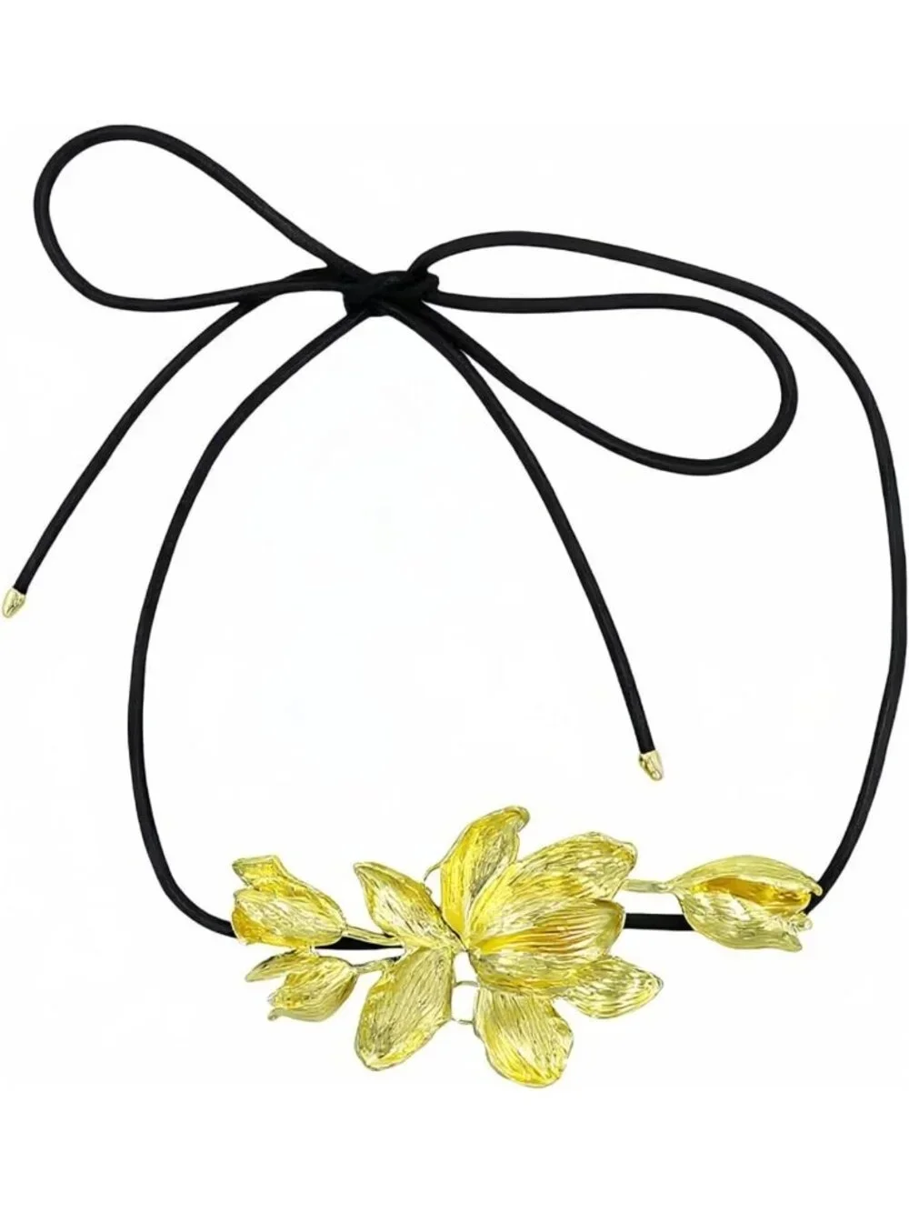 Elegant Retro Tulip Flower Waist Belt - Leather Rope Body Chain for Dresses